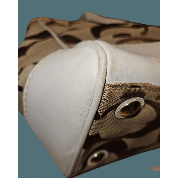 Coach Hampton Madeline Signature Satchel Canvas Y2K Turnlock Shoulder Bag - Picture 10 of 16